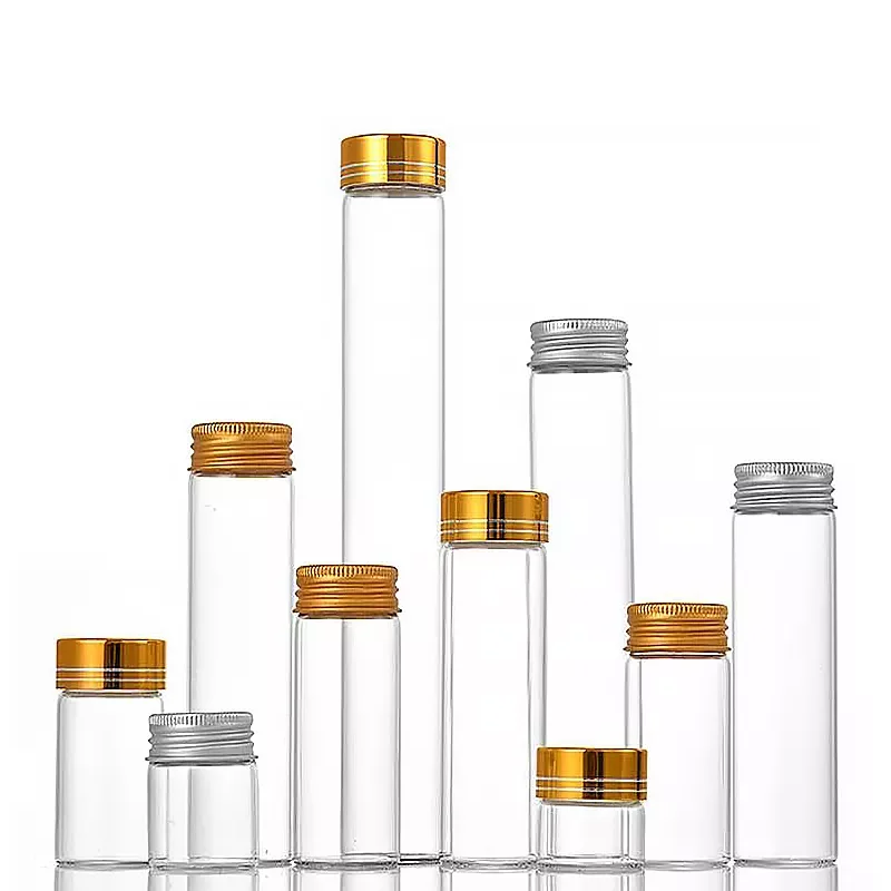 high borosilicate glass vial gold cover cap wishing bottle Saffron packaging