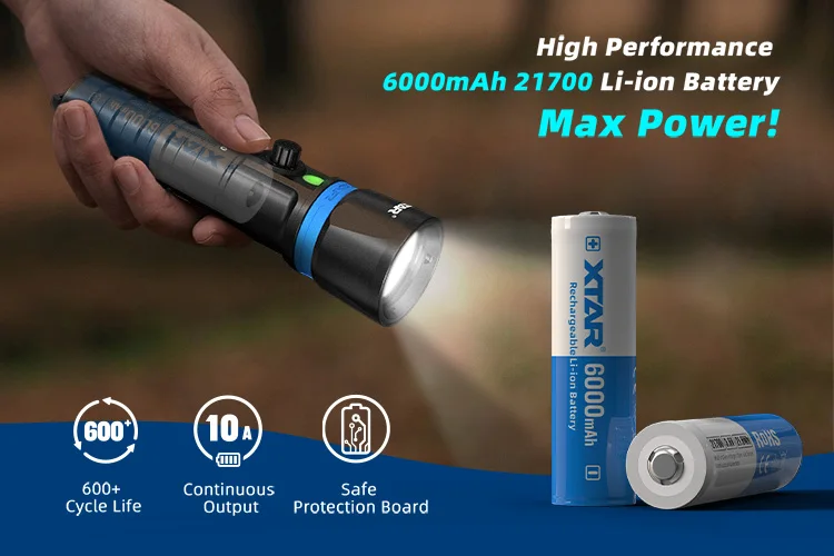 XTAR 10A Baterias 21700 6000 мАч литий-ионный аккумулятор литиевая батарея для фонарика
