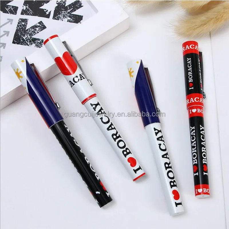 Wholesale customized logo print Boracay Island the Philippines cute advertising promotion slogan ball pen