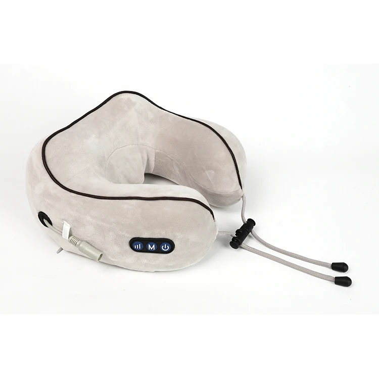 
Electric shiatsu Neck U shaped vibrating travel massage pillow 