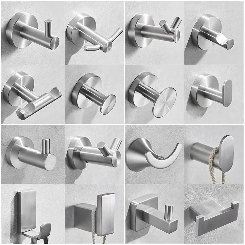 Wall-mounted bathroom hook 304 stainless steel aluminum alloy can be customized bathroom hook