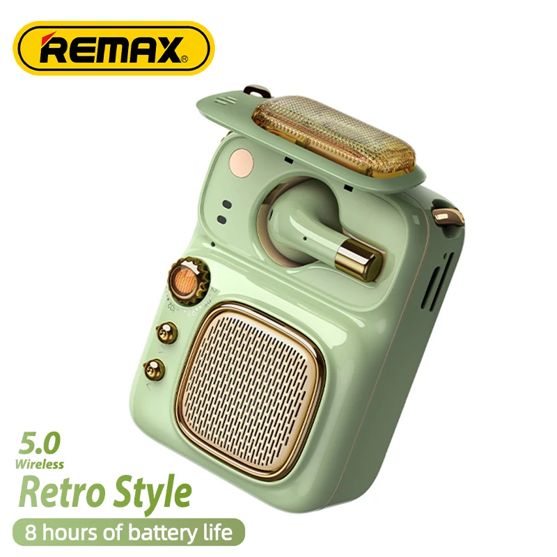 Remax RB-M59 Wireless Mini Portable 2 In 1 Headphone Speakers Earbuds Earphones Bluetooth 5.0 Speaker