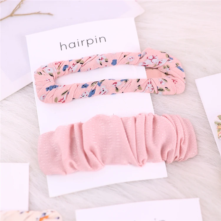 Yifan Korean Candy Color Hairpin Cloth Material Spring Small Fresh Bangs Fixed Hair Clip For Girl