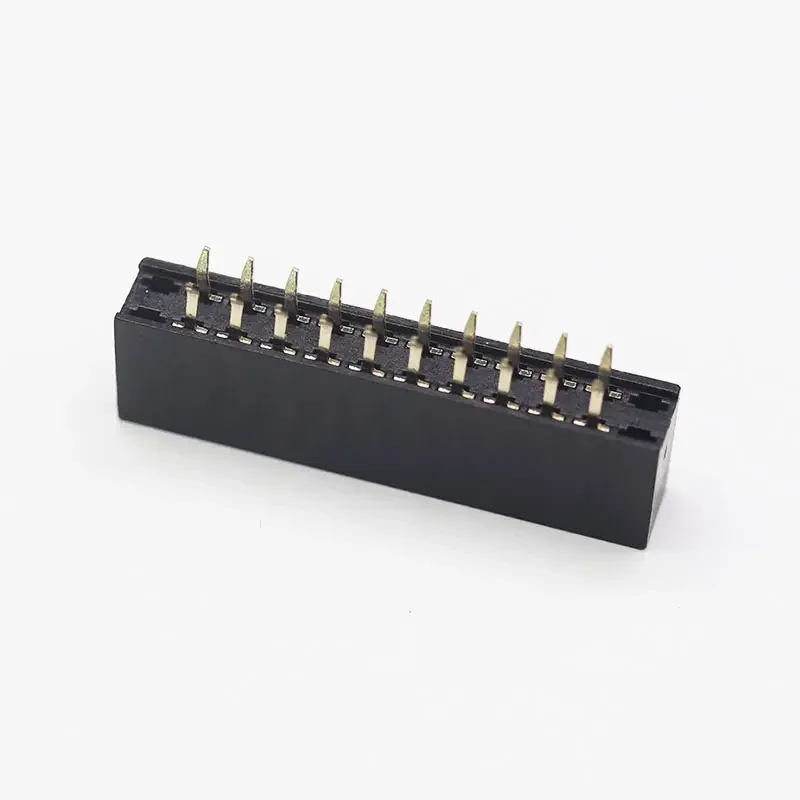 High quality connector 2.54Mm pitch board to board H1.0/1.5/2.0/2.5 dual row right angle 2.54mm female header connector