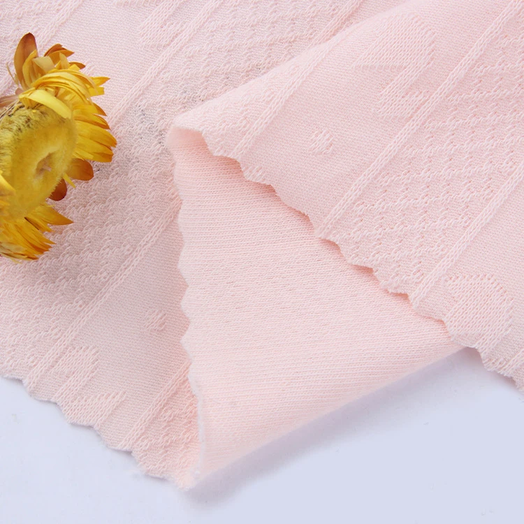 Swan Pattern Soft Breathable Knit Jacquard Baby 93% Cotton 7% Spandex Fabric For Clothes Underwear Pajamas