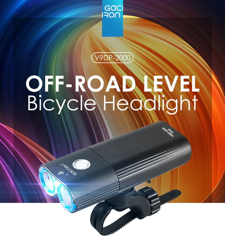 Gaciron V9DP-2000 Off-road 2000 Lumen LED Ultra Bright Light Lamp Power Bank Functional Type-c Rechargeable Bicycle Accessories