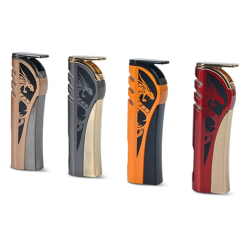 Hot selling windphoof jet lighter cigar  lighter gift set for men refillable gas lighters promotion cigar