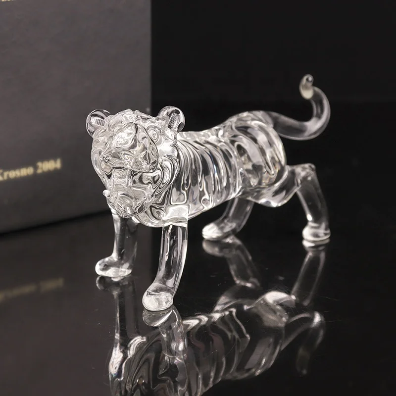 The Last Factory Wholesale Custom Animal Figurine Decorative Crystal Tiger Glass Crystals For Crafts
