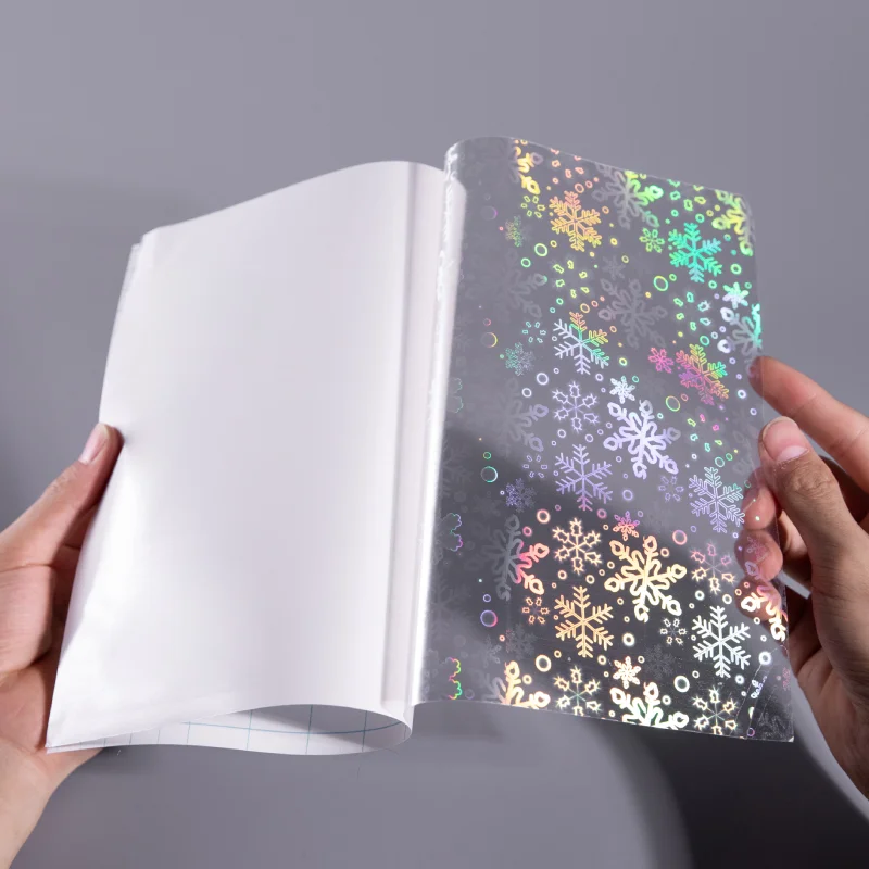 Flexography A4 Heart Transparent Laminate Holographic Lamination Vinyl Sheet Holographic Overlay Film Cold Lamination Film
