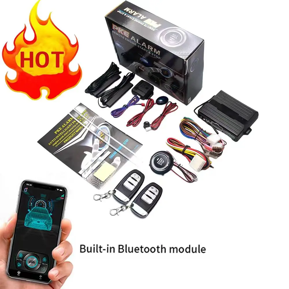 Universal12v car one-click start modification mobile phone control car keyless entry remote control one-way anti-theft device
