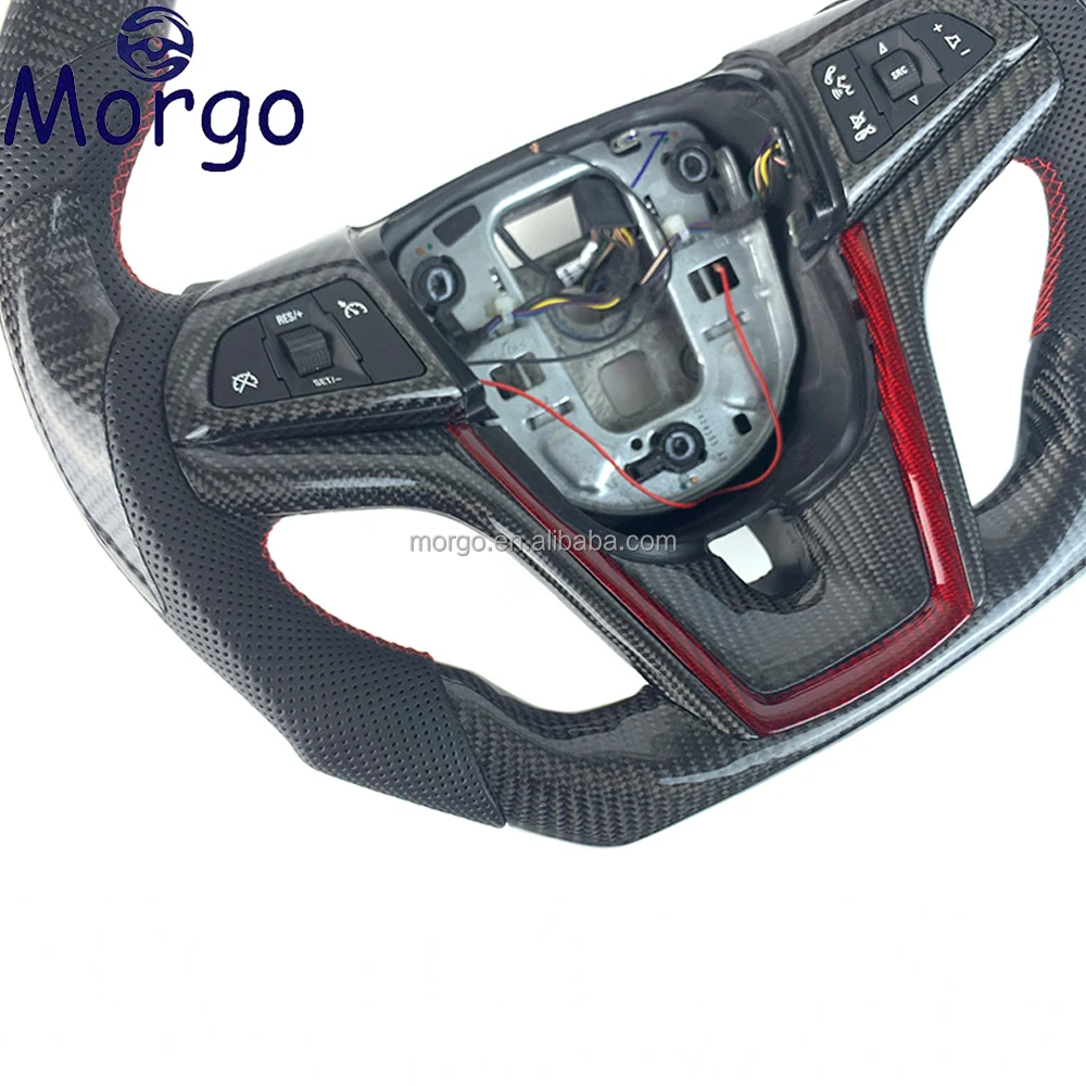 Custom LED Carbon fiber Perforated leather Steering Wheel fit for Chevrolet Camaro 2012-2019 Corvette Car Steering Wheel