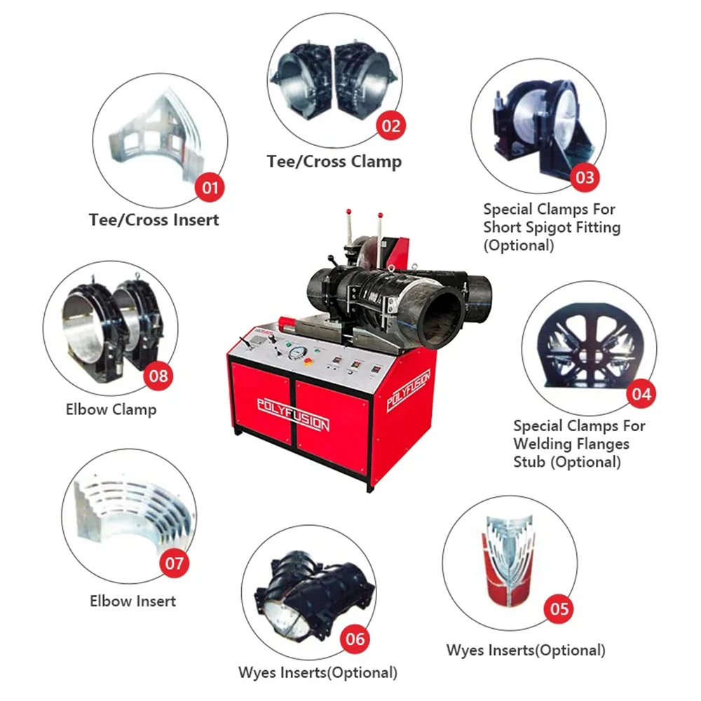 Multi function 315-630mm Tee Fittings Butt Welders Pipe Plastic Fitting Elbow Welding Machine Workshop Fitting Welding Machine