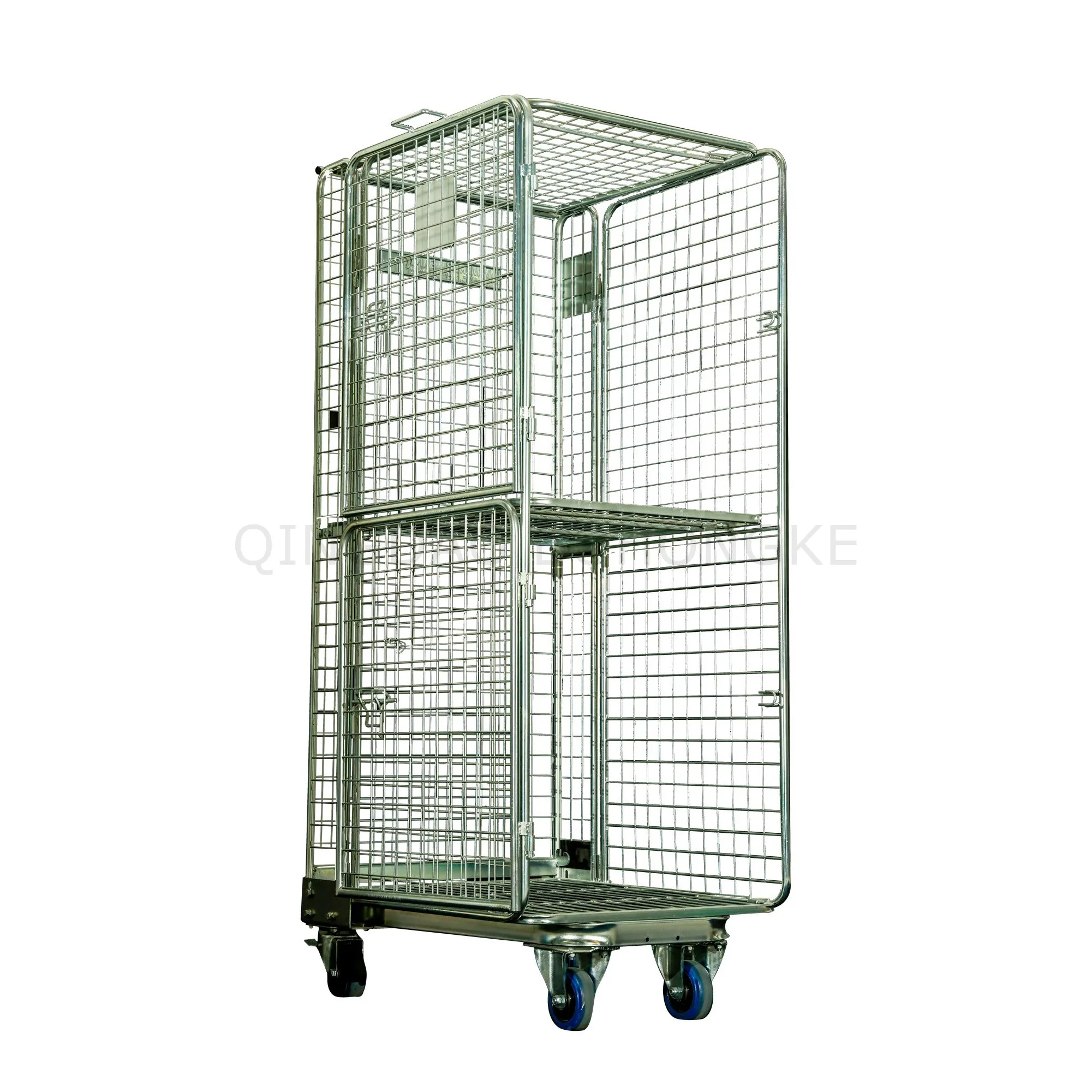 BHK7 Logistics Steel Stackable trolley cage wire mesh container