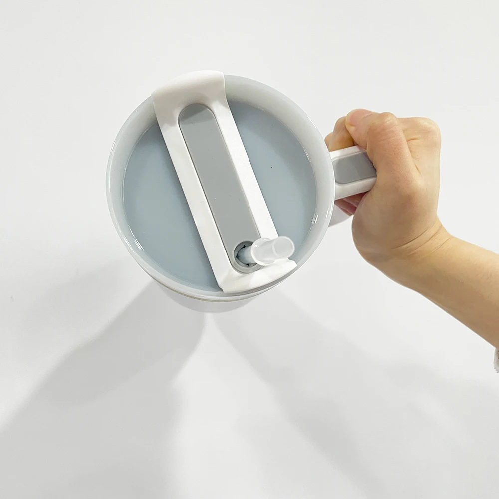 USA warehouse powder coated 40oz 30oz 20oz holographic rainbow plated car tumbler mugs cups with colored straw 2024 new style