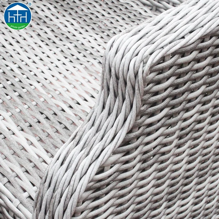 Luxury garden outdoor PE wicker rattan dining table and chairs made by China factory