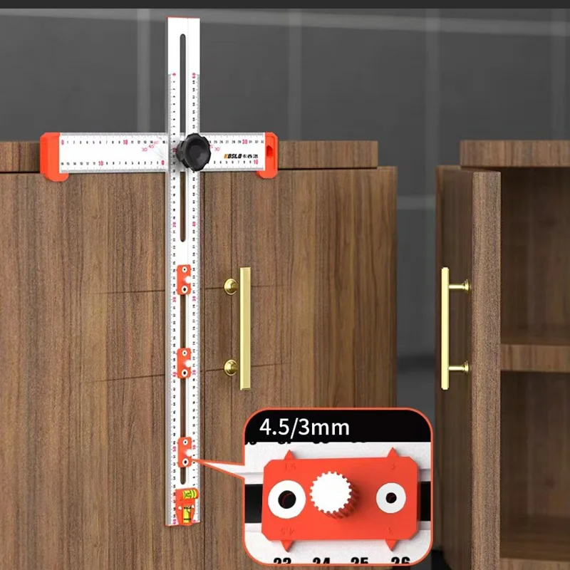 Multi-functional adjustable angle ruler woodworking tool T-ruler 90/45 degree aluminium alloy scribing rule
