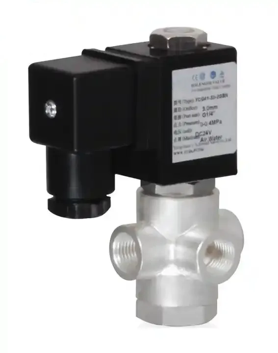 Good Quality  Ce Approved Direct Acting 3 Way General Purpose 12vdc 24vdc Solenoid Valve