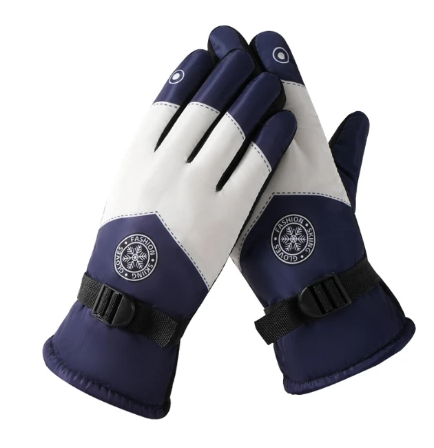 Fleece ski gloves and thickened winter motorcycle warm gloves