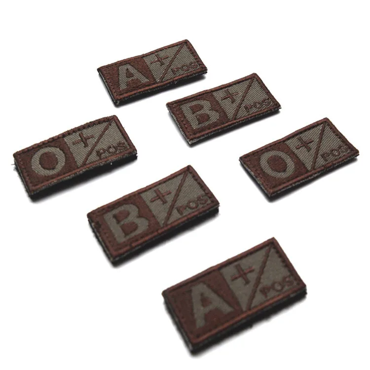 Luxury Flags First-Aid Hoodies Jeans Designer Iron On Embroidery Blood Type Patches For Jackets