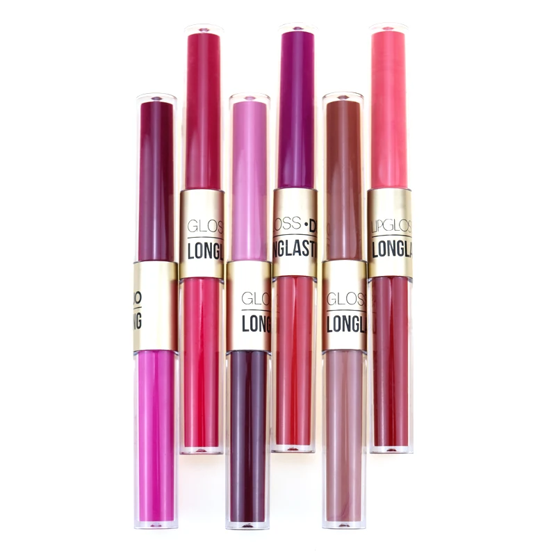 Hot Sale Private Label 2 in 1 Makeup Lip Gloss Double Head Long Lasting Matte Lipgloss