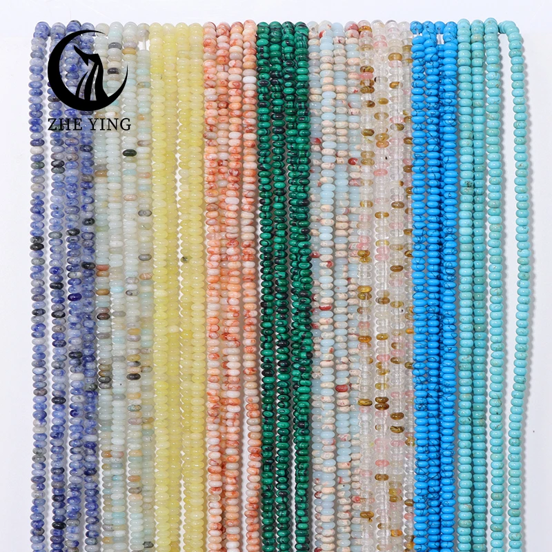 Zhe Ying 2x4 мм rondelle каменные бусины из натурального драгоценного камня разделитель для поделок ожерелье натуральных камней