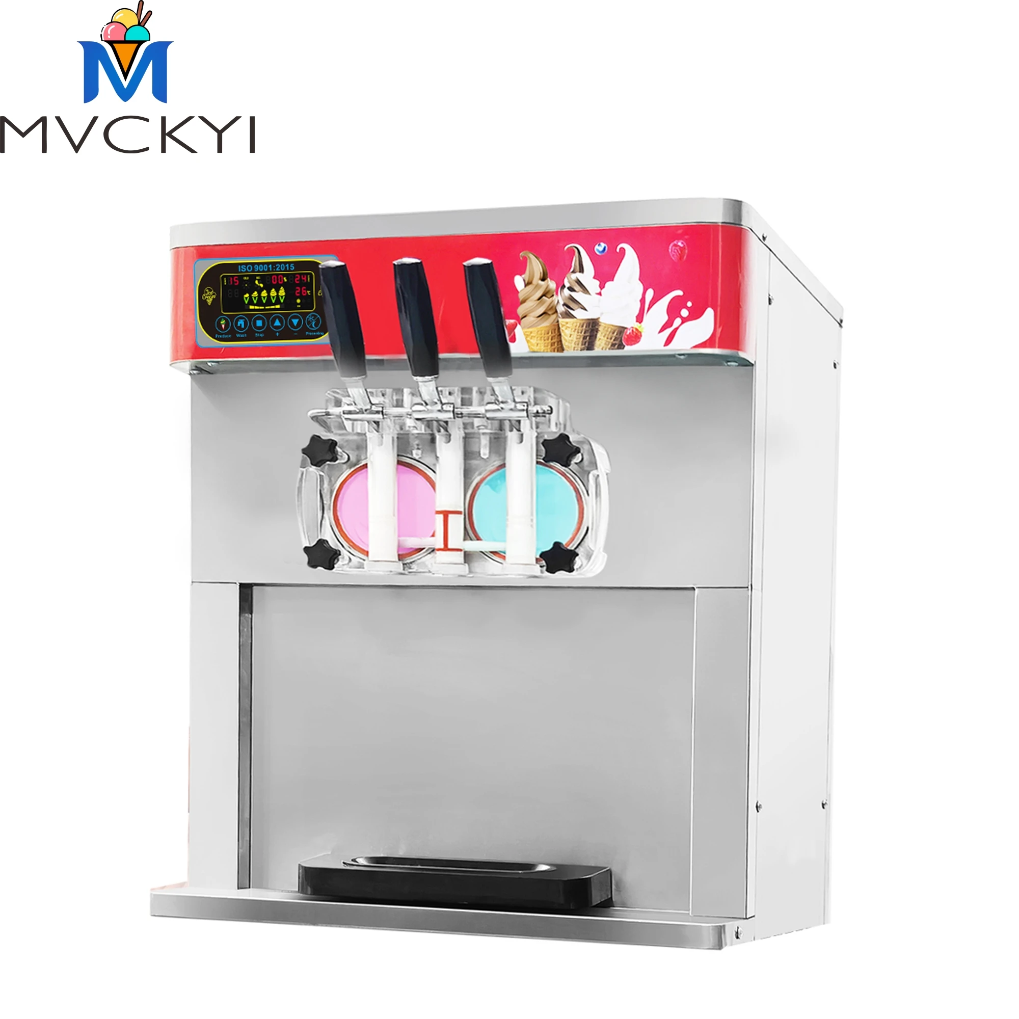 Factory Price Twin-twist 3 Flavors Frozen Yogurt Freezer Maker Machine Commercial Soft Serve Ice Cream Making Machine