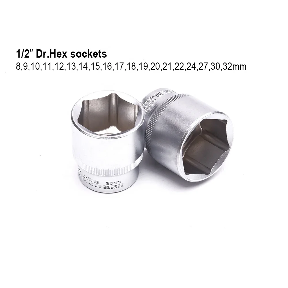 Профессиональные 32 шт. 1/2 дюйма DR. Набор гнезд для ручных инструментов для авторемонта из хром-ванадиевой стали