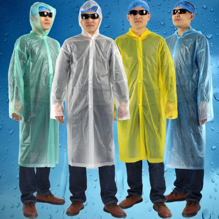 Portable Disposable Poncho Raincoats for Men Women Rain Poncho Emergency Fisherman Rain Coat