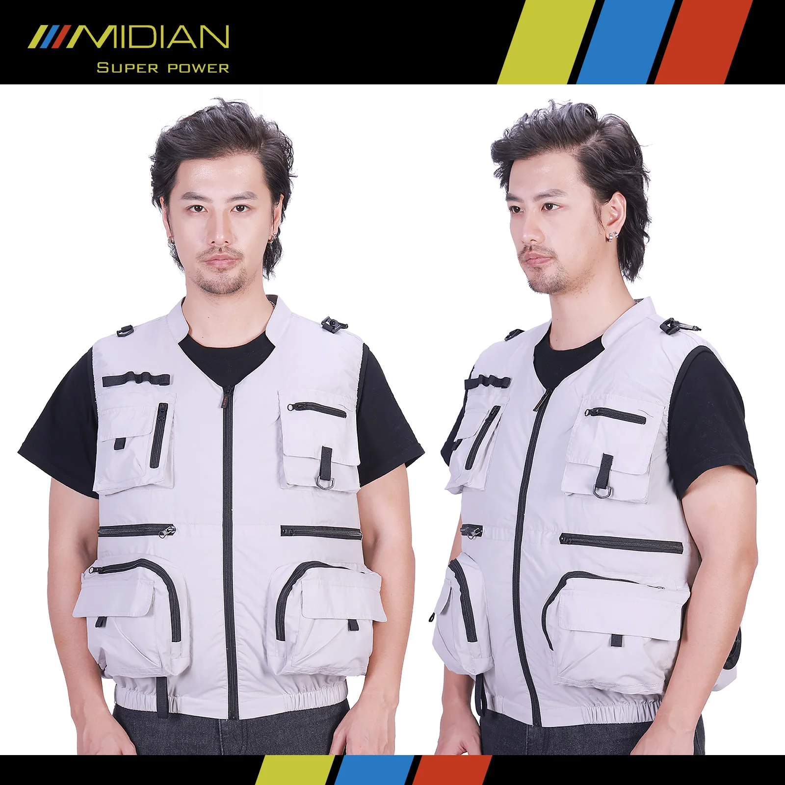 air sensor vest fishing gilet ventilation work clothes blower shirt with battery 19V 18000mah