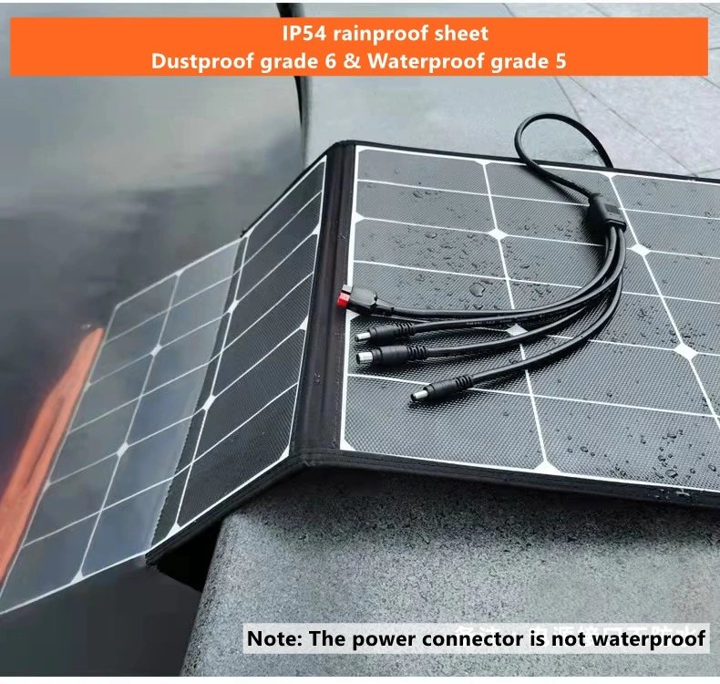 SolarSaga 100W Solar Cell Charger with USB Outputs Portable Foldable Solar Panel for  240/300/500/1000/1500w Power Station Phone