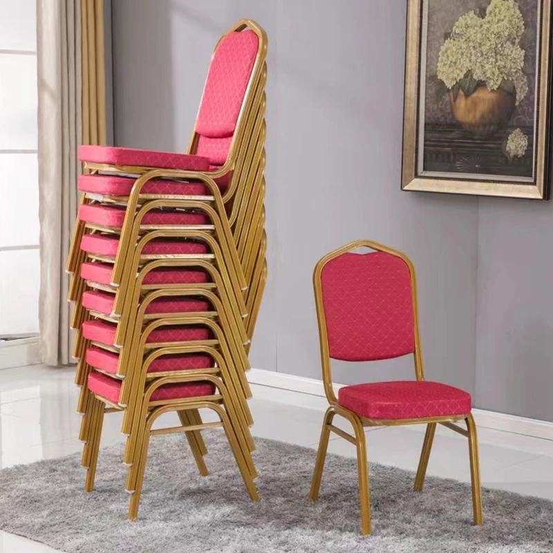 hotsale gold red stackable metal fabric wedding event hotel conference chairs aluminum vip hall banquet chair for events banquet