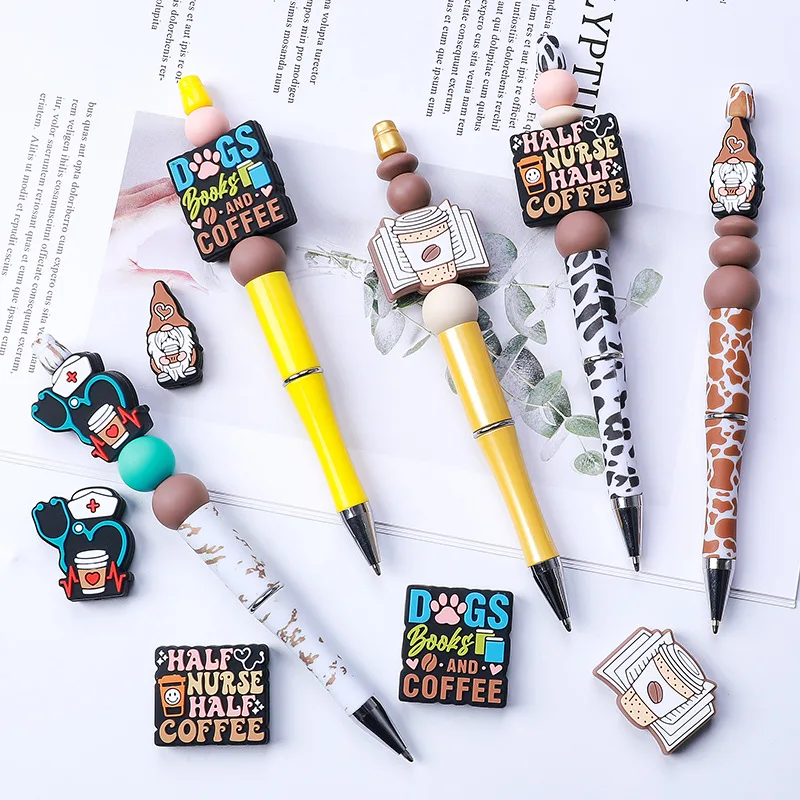Silicone Beads Book Shaped Nurse Fuel Coffee Gnome Cups Dogs And Coffee Mug Book Silicone Focal Bead