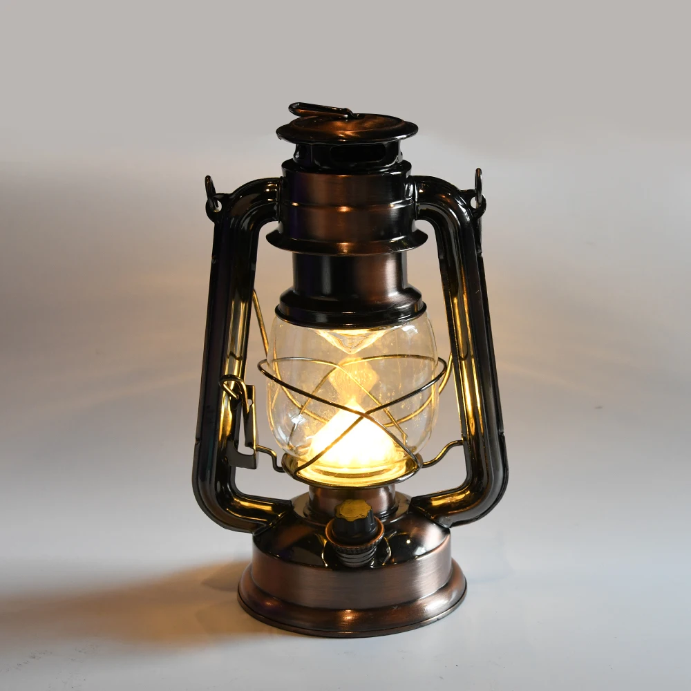 Vintage Metal Hanging Dimmer Switch 15 LEDs outdoor camping rechargeable LED storm Lantern