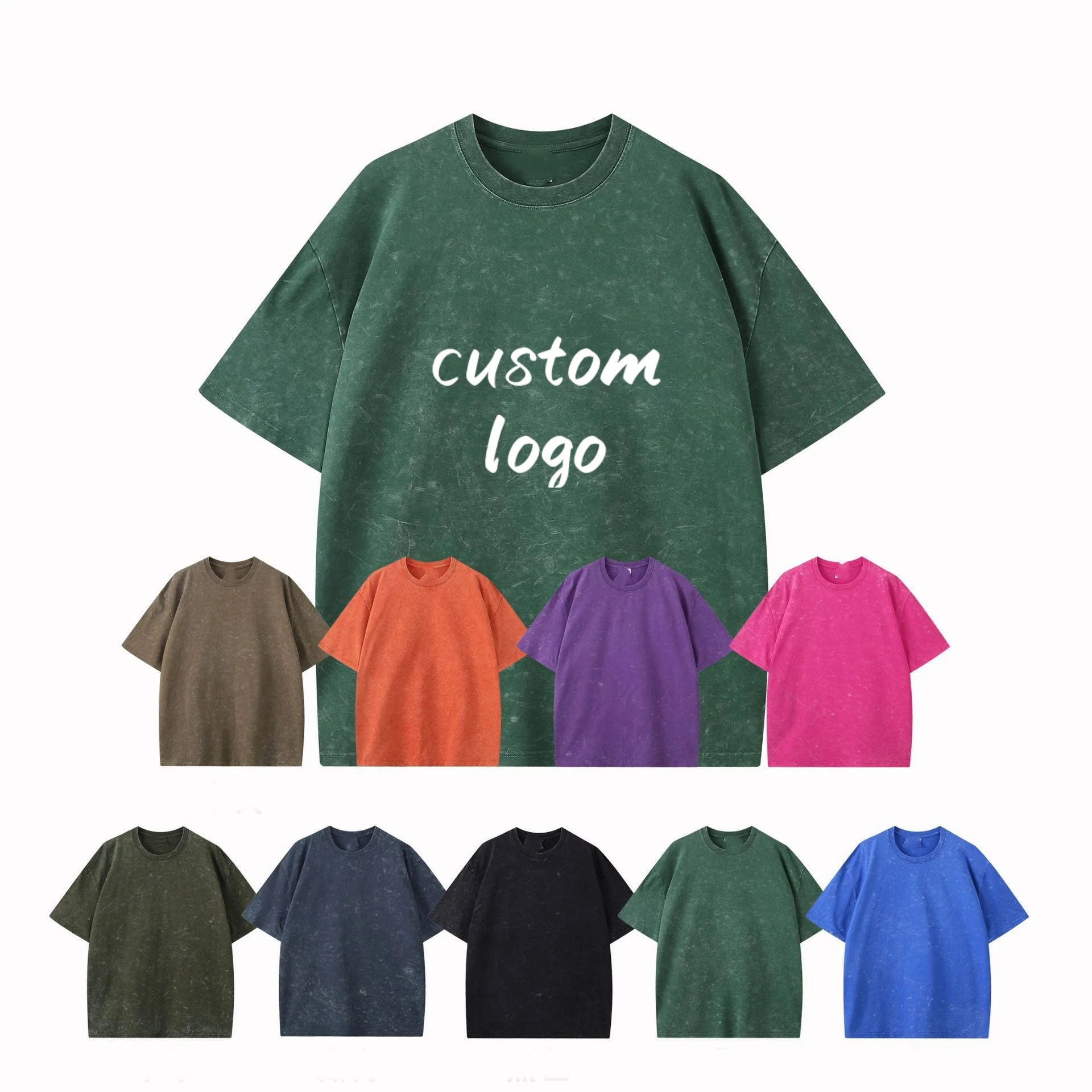 wholesale streetwear distressed retro tshirt custom mens oversized vintage t shirts high quality acid washed cotton tshirt