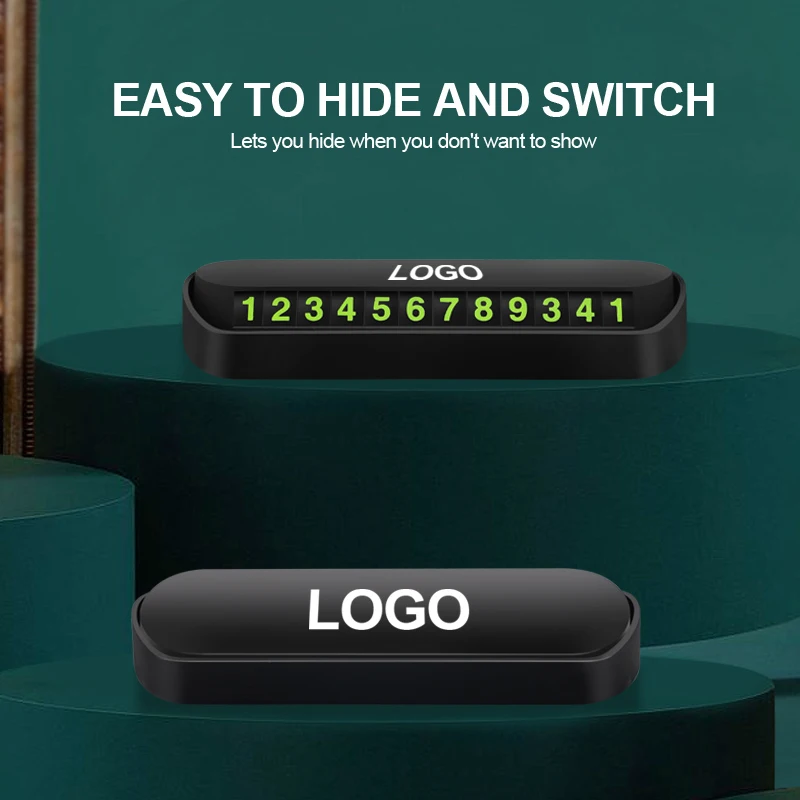 ABS Temporary Car Parking Card Adsorbed Luminous Hidden For Geely Atlas SUV Boyue Borui Coolray Emgrand NL3 EX7 X7 EC7 GX7 GT G