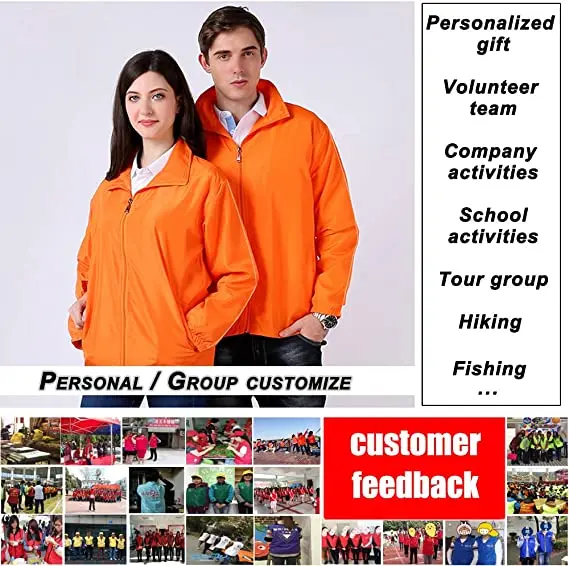 Factory OEM wholesale cheap price  adults and kids waterproof windbreaker jacket coat with zipper windbreaker