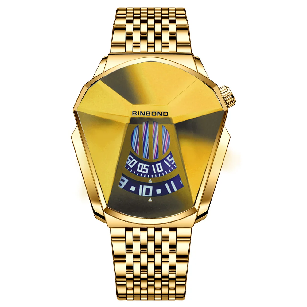 Binbond Фирменные Нержавеющей Стали montres-homm kol saati Роскошные Мужские кварцевые наручные часы для мужчин