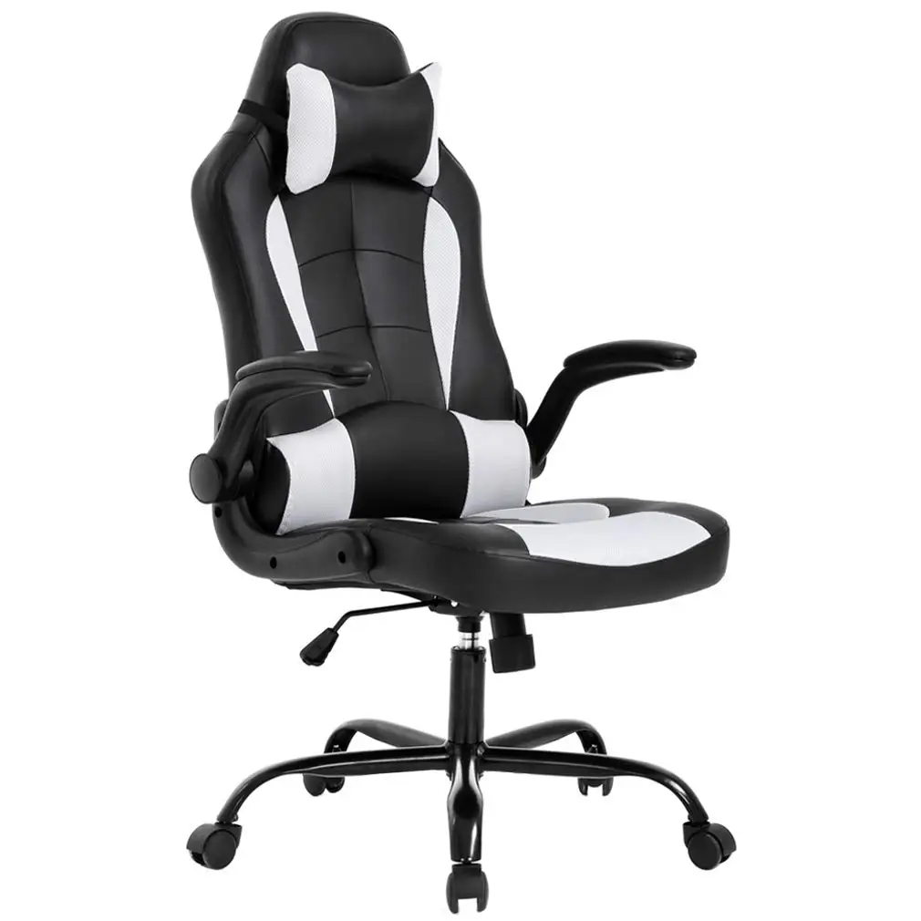 Factory Hot Sale PC Gaming Chair Ergonomic Office Chair Desk Chair with Lumbar Support Flip Up Arms Headrest PU Leather