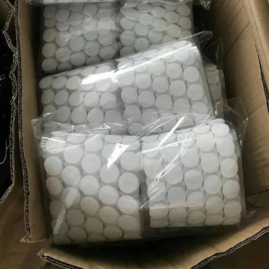Stock Quality 16mm 20mm adhesive hook and loop round dots sticky coins