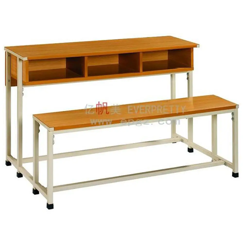 Regular Design School Furniture Classroom furniture Student Wooden Double Desk and Chair for Primary School Students