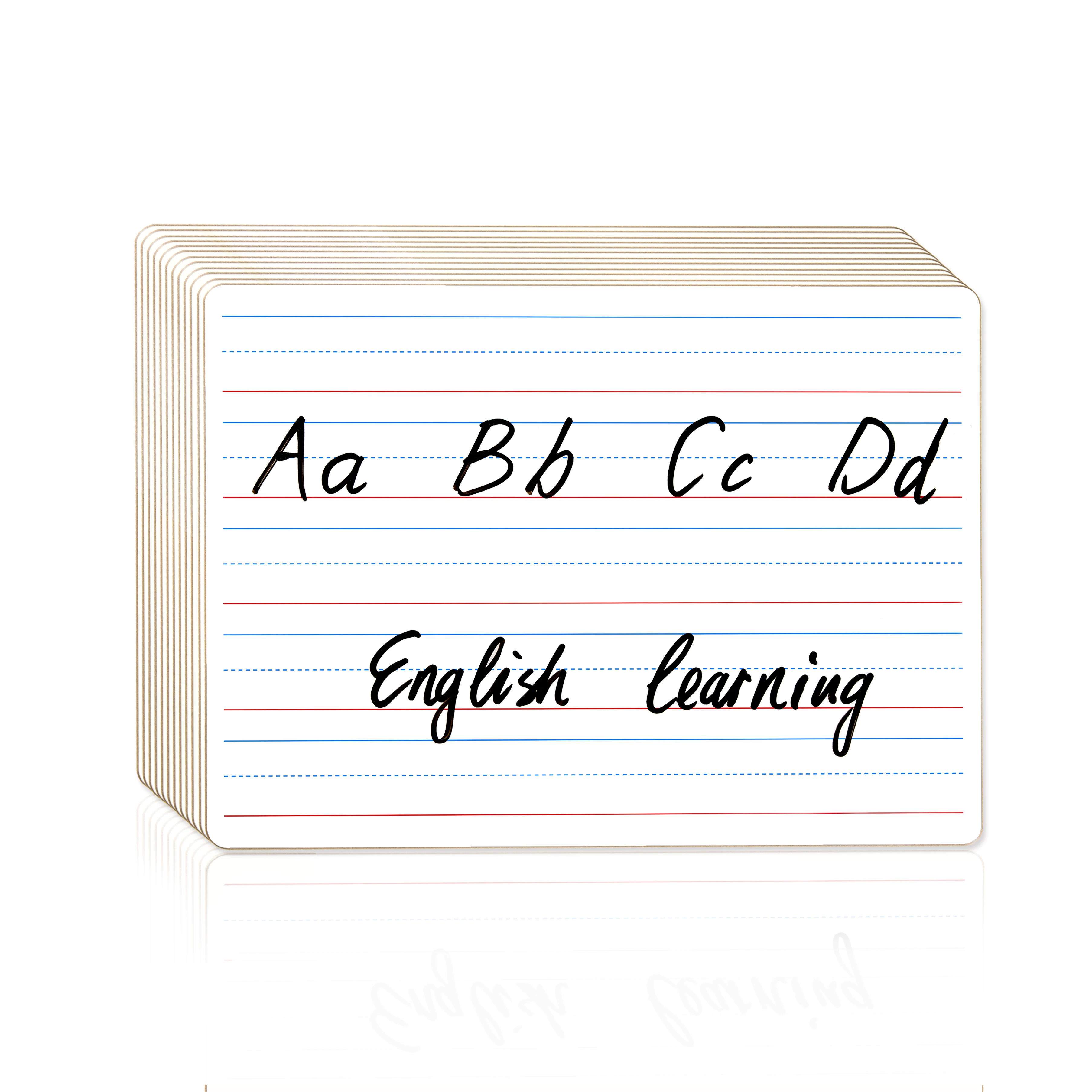  10 штук в упаковке со стирающейся от маркера правили Lap досок l 9 X12 Вязаный топ-труба на подкладке доски обучающие игрушки для детей 5 лет и старше (Двусторонняя белая Бо