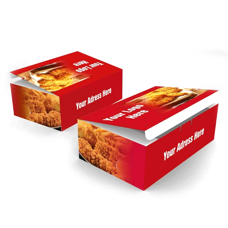paper boxes for fries chicken customized logo printing wholesaler price with high quality for European market fast food use
