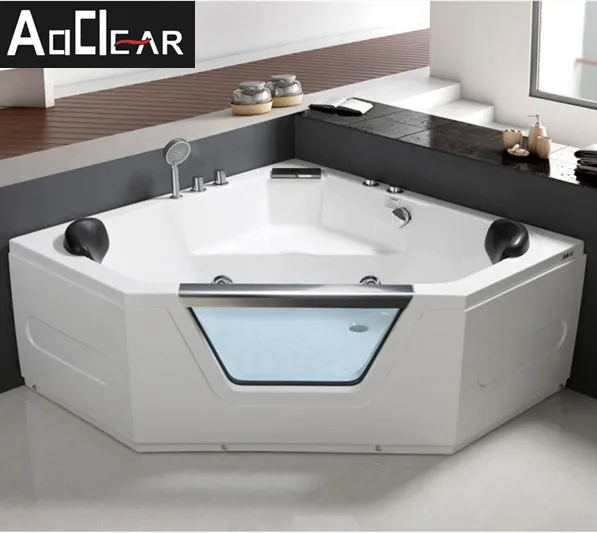 Acrylic massage soaking slipper bath tub with oversized jetted and pillow