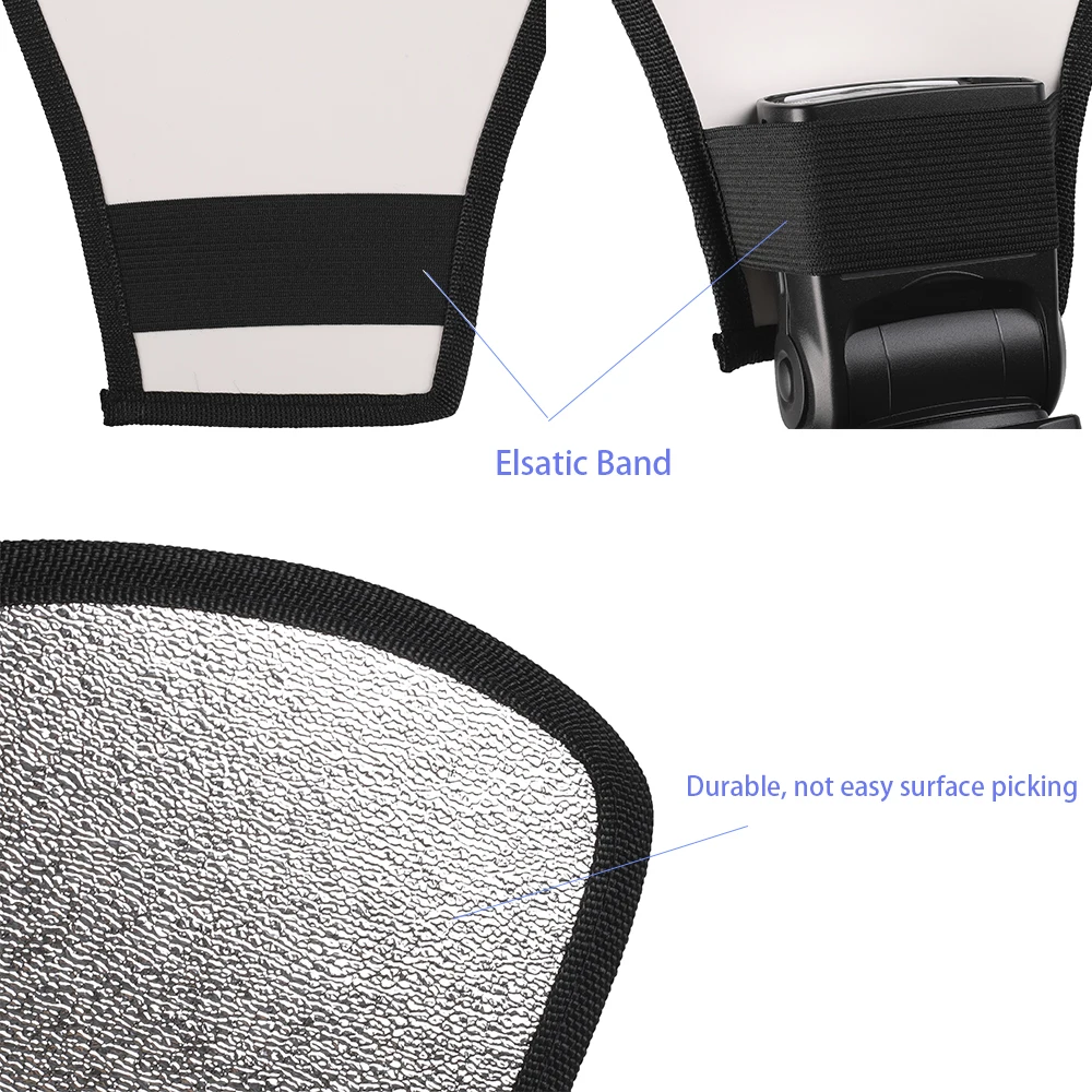 Photography Accessories 2 in 1 Silver White Light Reflector Flash Diffuser For Canon/Nikon/Sony/Yongnuo/Minolta/Pentax