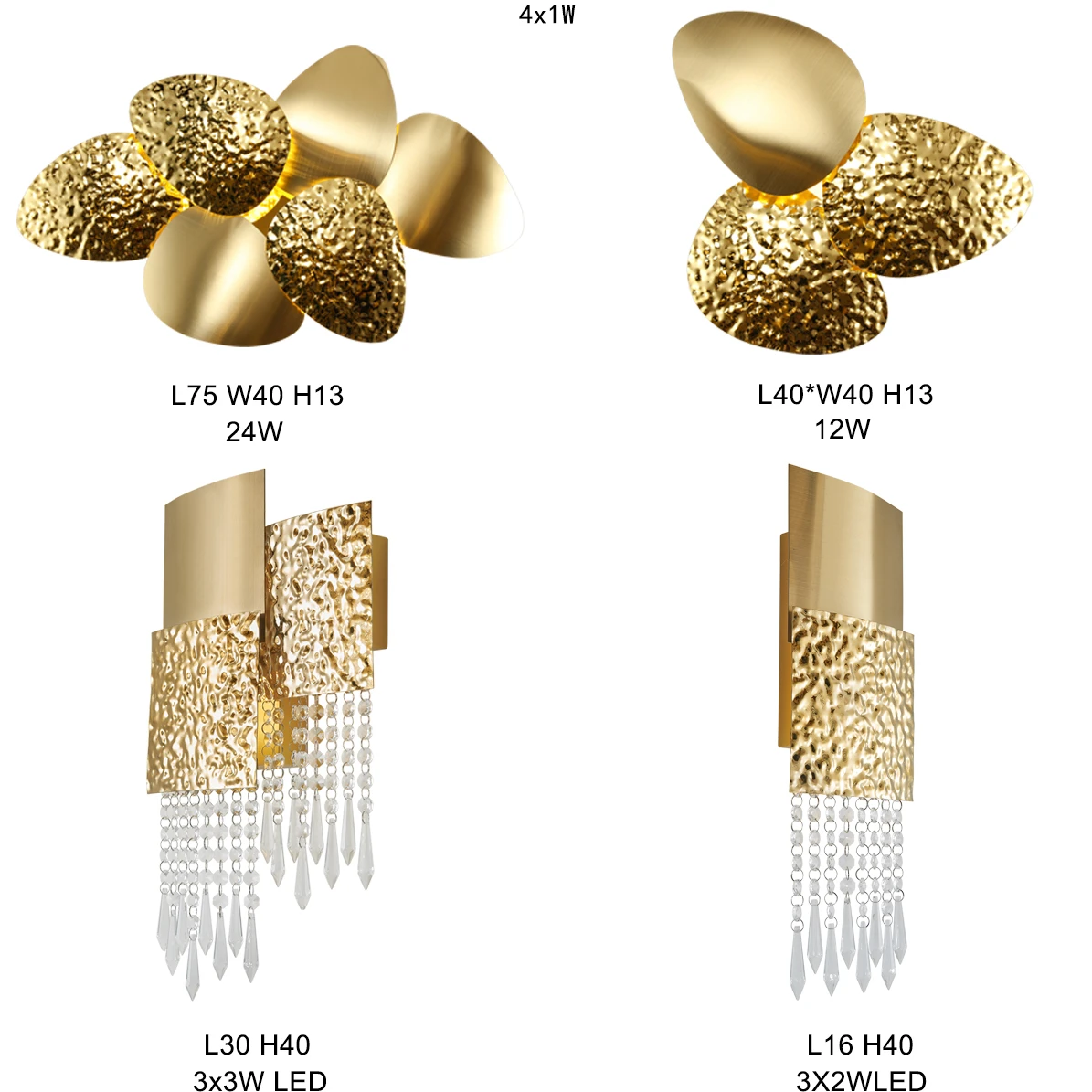 Indoor Corner Interior Bedroom Fixture Luxury Wall Lamp Nordic Crystal Gold Modern LED Wall Lighting