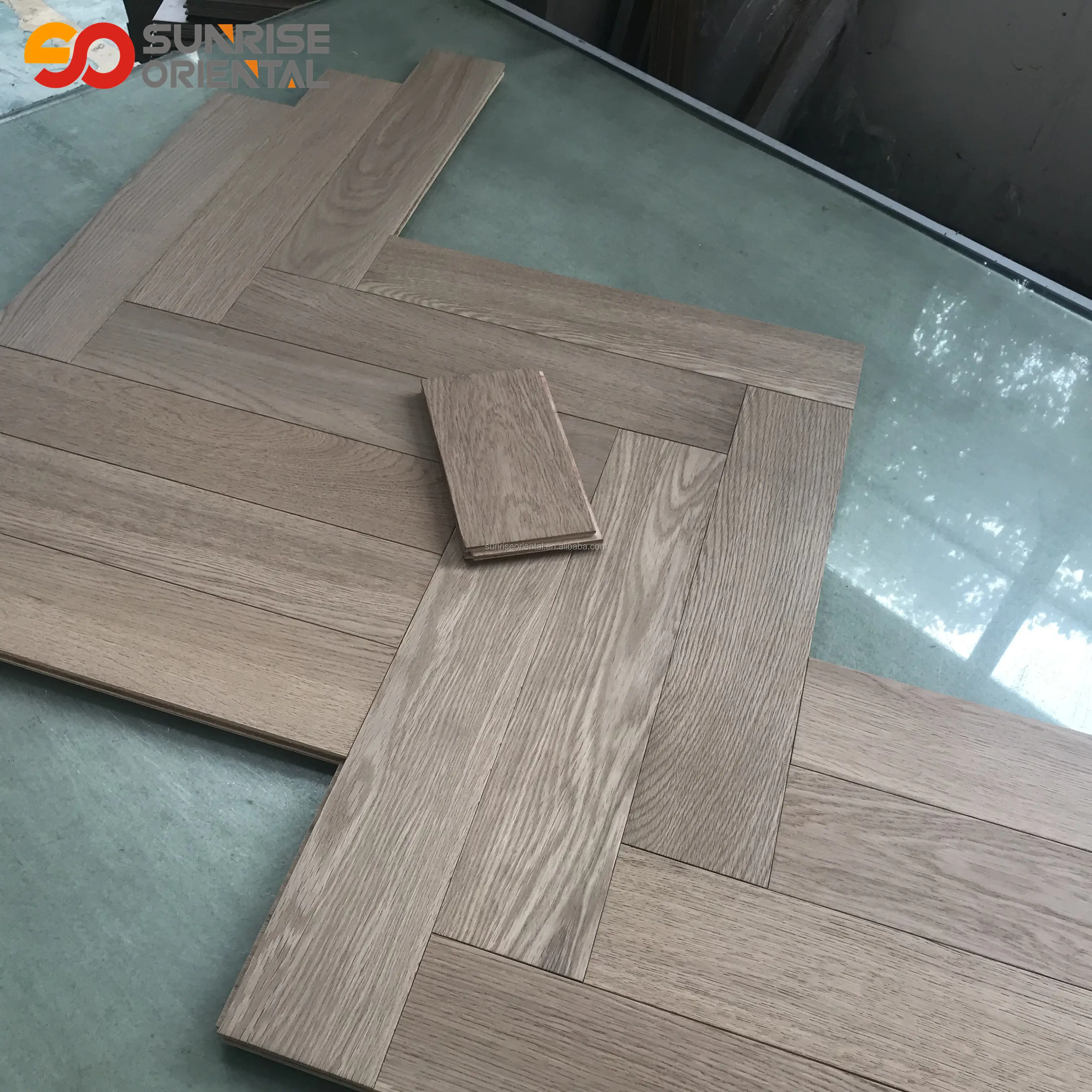 light stained chevron parquet engineered oak wood flooring