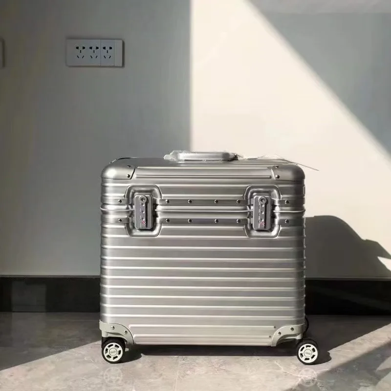 Manufacturer Industrial Aluminum Metal Suitcase 18inch 20inch 22inch TSA code lock cabin luggage carry-on laptop trolley bag