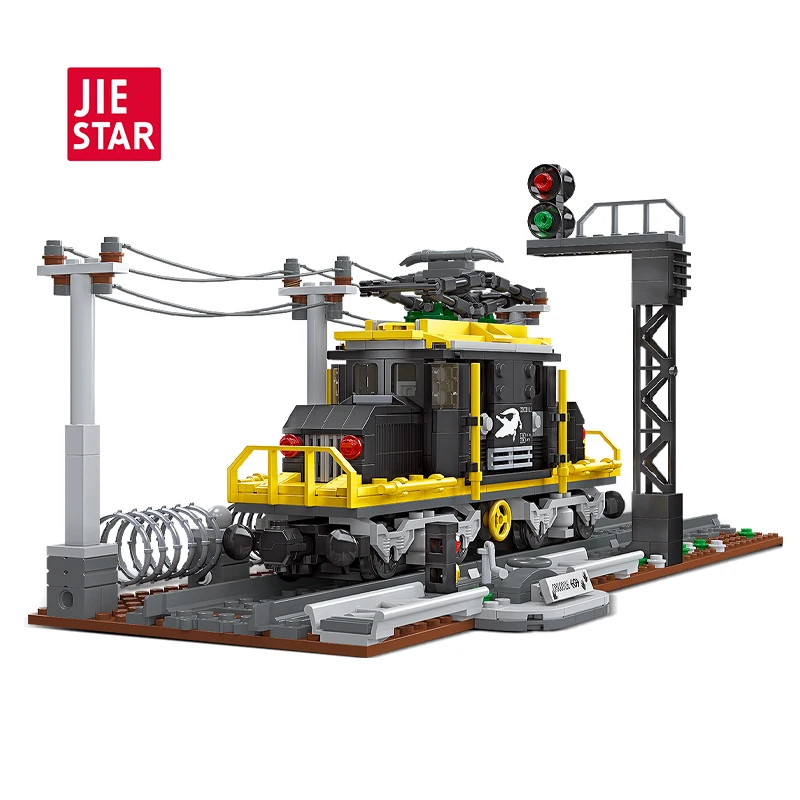 JIESTAR TOYS 669 pcs crocodile locomotive building block brick toy large set boys girls gift educational diy steam train set