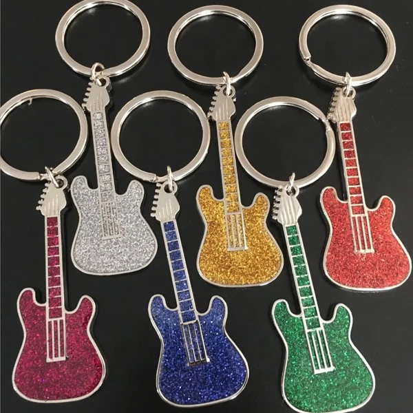 Wholesale mini guitar music note keychain violin keychain