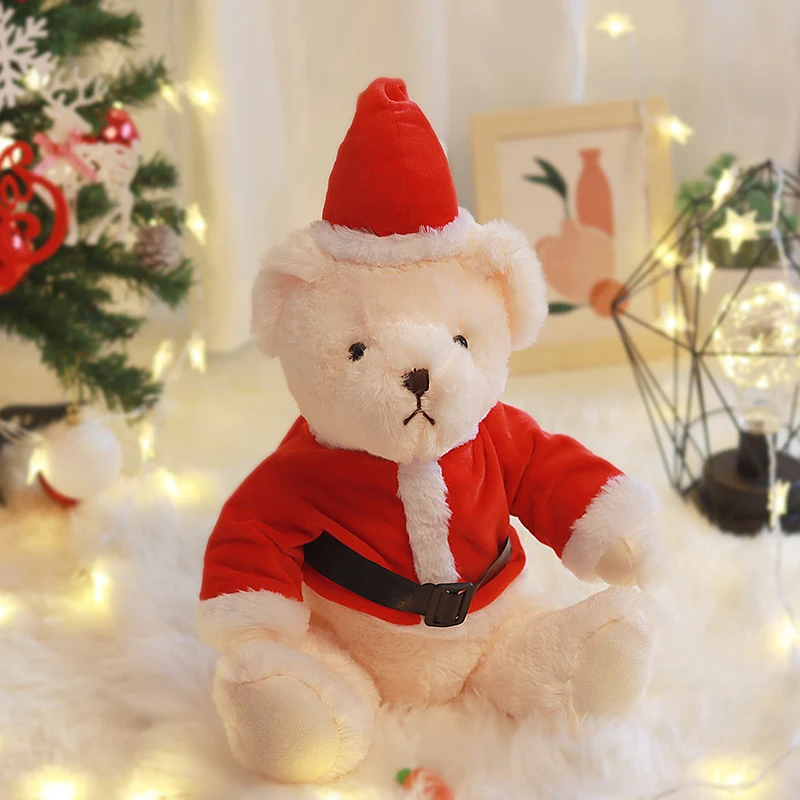 Cute christmas bear with clothes and hat for kids